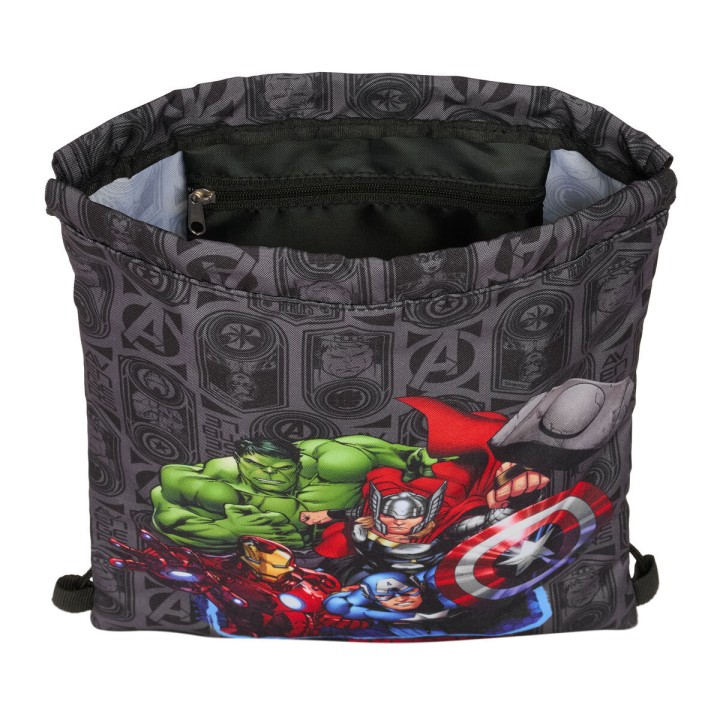 Zainetto con Cordini The Avengers Vendetta Nero 26 x 34 x 1 cm