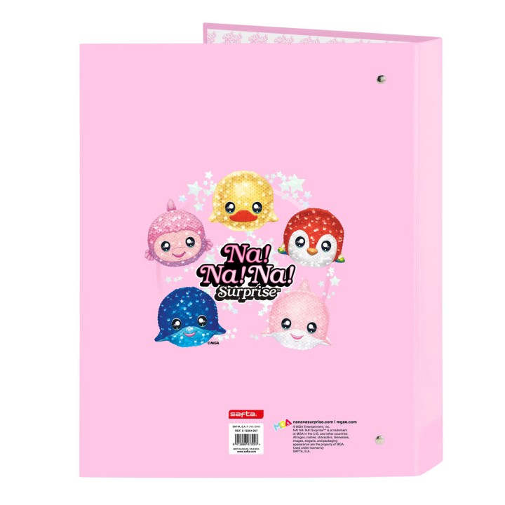Raccoglitore ad anelli Sparkle Na! Na! Na! Rosa chiaro 26,5 x 33 x 4 cm