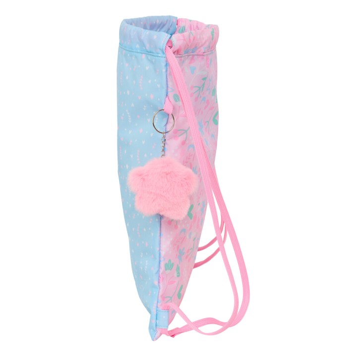 Zainetto con Cordini BlackFit8 Smile Azzurro Rosa 35 x 40 x 1 cm
