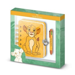 Quaderno ad Anelli con Penna The Lion King Giallo 24 x 23 x 2,5 cm A5