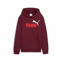 Felpa con Cappuccio da Bambina Puma Essentials 2 Color No. 1 Rosso Granato