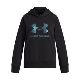 Felpa con Cappuccio da Bambina Under Armour Rival Flc Shimmer Hdy Nero