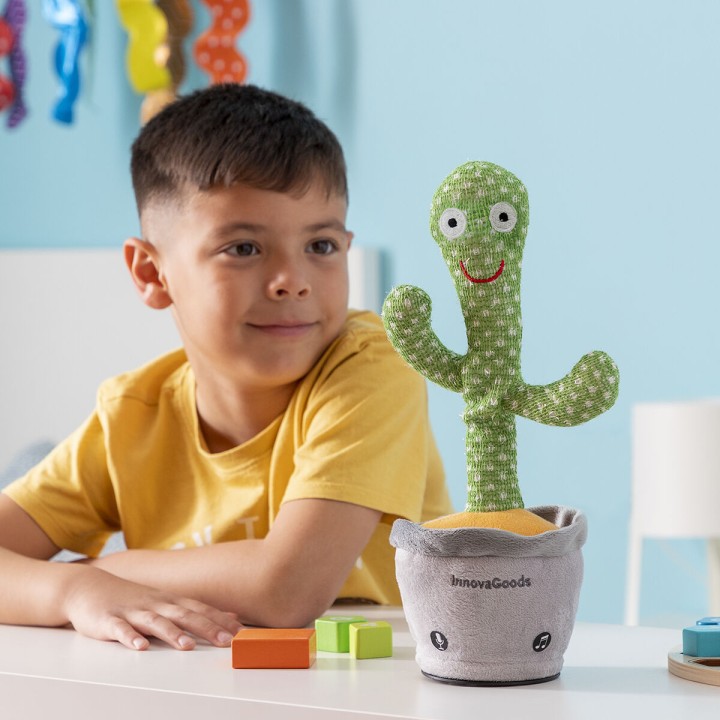 Cactus Danzante e Parlante Ricaricabile con Musica e LED Multicolor Cacxi InnovaGoods Verde (Ricondizionati A)