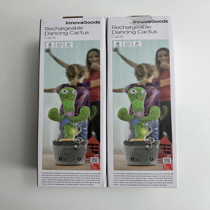 Cactus Danzante e Parlante Ricaricabile con Musica e LED Multicolor Cacxi InnovaGoods Verde (Ricondizionati A)