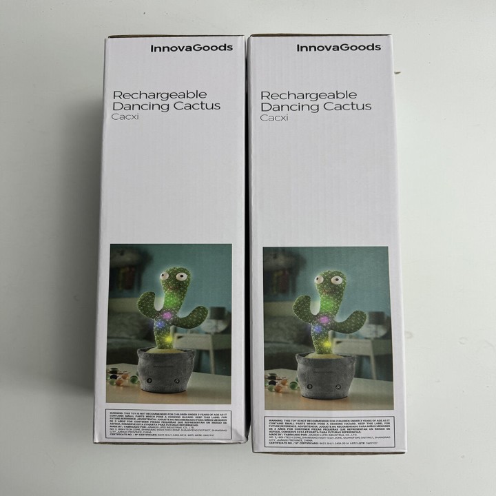 Cactus Danzante e Parlante Ricaricabile con Musica e LED Multicolor Cacxi InnovaGoods Verde (Ricondizionati A)