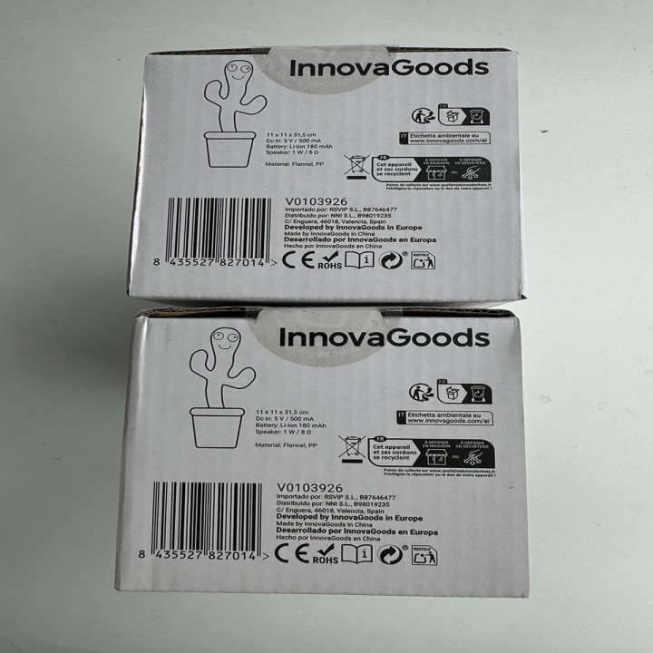 Cactus Danzante e Parlante Ricaricabile con Musica e LED Multicolor Cacxi InnovaGoods Verde (Ricondizionati A)