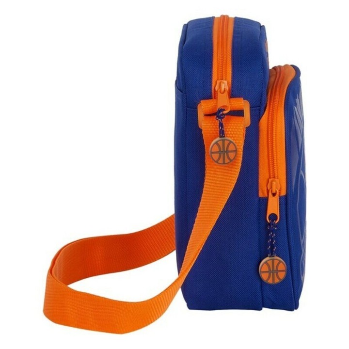 Borsa a Tracolla Valencia Basket M672 Azzurro Arancio 16 x 22 x 6 cm