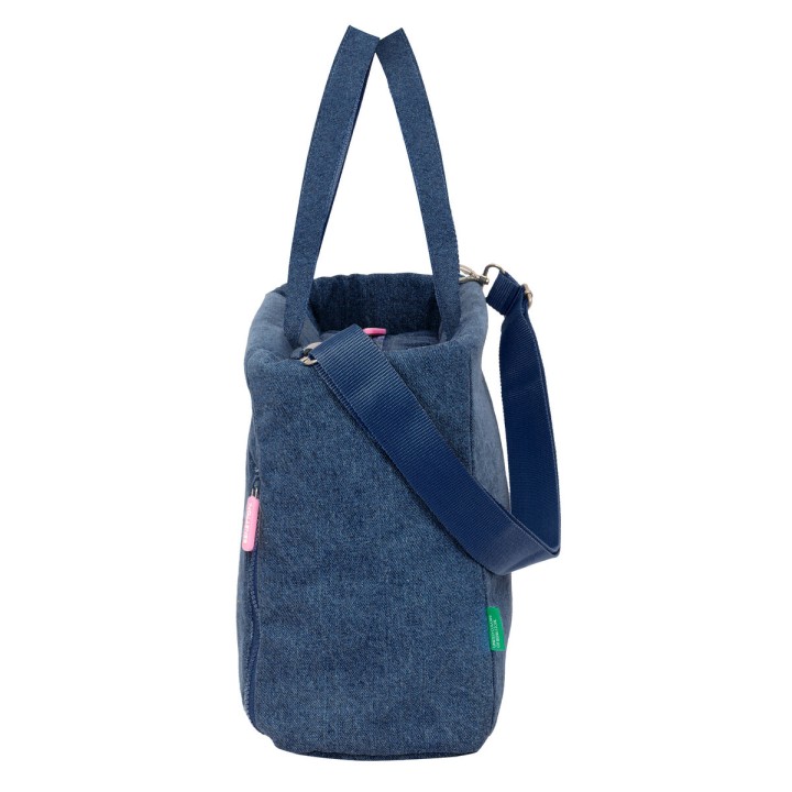 Borsa Benetton Denim Azzurro 40 x 31 x 17 cm