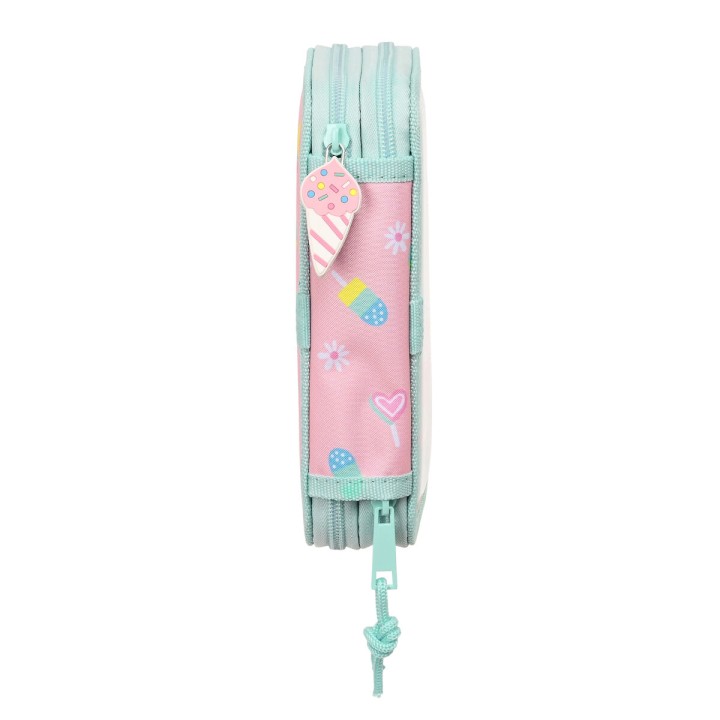 Astuccio Doppio Peppa Pig Ice cream Rosa Menta 12.5 x 19.5 x 4 cm (28 Pezzi)