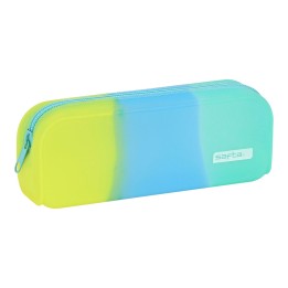Astuccio Scuola Safta Azzurro Verde Giallo (18.5 x 7.5 x 5.5 cm)