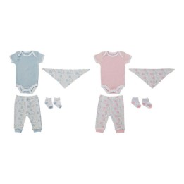 Set Regalo per Neonati DKD Home Decor BE-180261 Azzurro Bianco Rosa (2 Unità)