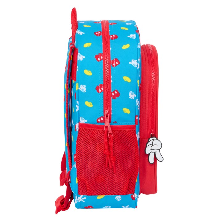 Zaino Scuola Mickey Mouse Clubhouse Fantastic Azzurro Rosso 32 X 38 X 12 cm