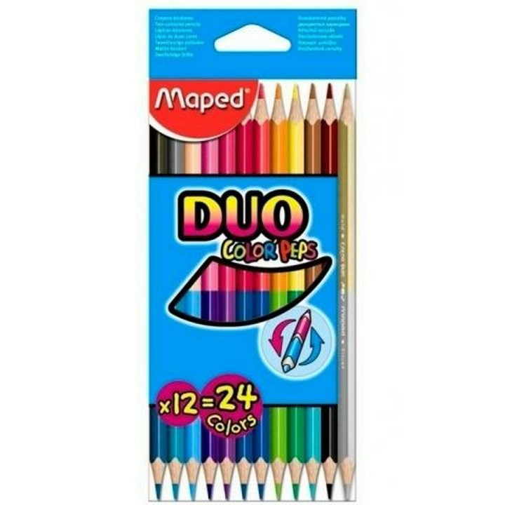 Matite colorate Maped Duo Color' Peps	 Multicolore Doppia punta 12 Pezzi (12 Unità)