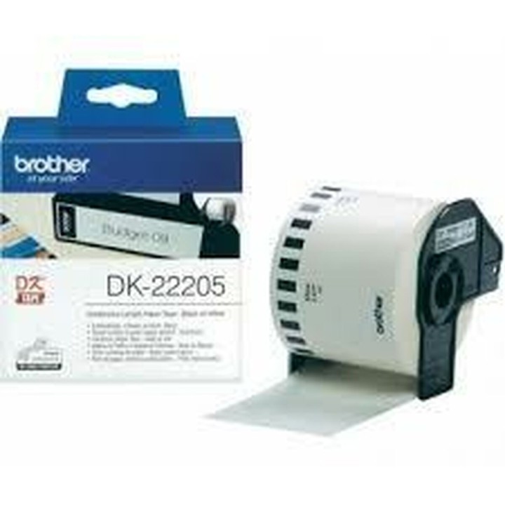 Rotolo Continuo di Carta Brother DK-22205 Nero/Bianco (3 Unità)