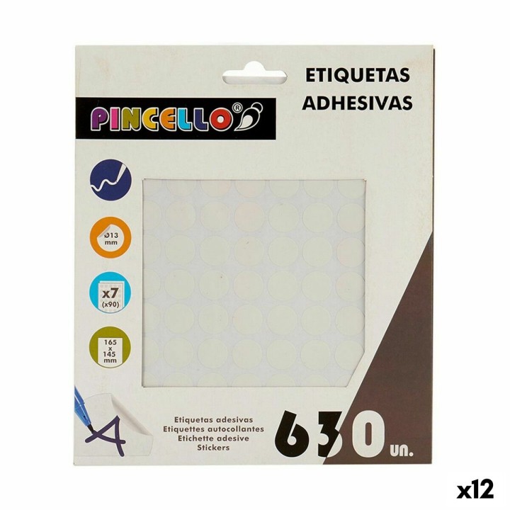 Etichette adesive Pincello Bianco Ø 13 mm 17 x 4 x 19 cm (12 Unità)