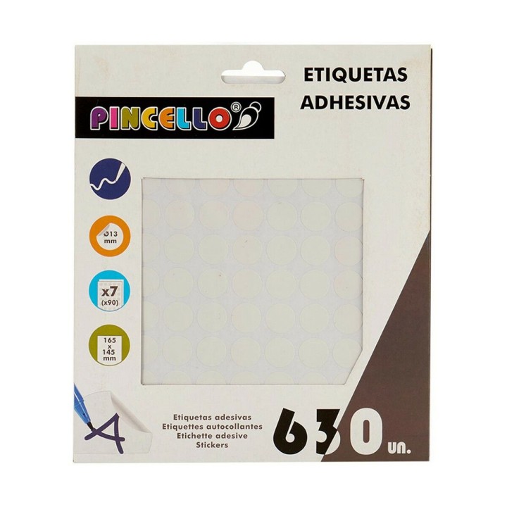 Etichette adesive Pincello Bianco Ø 13 mm 17 x 4 x 19 cm (12 Unità)