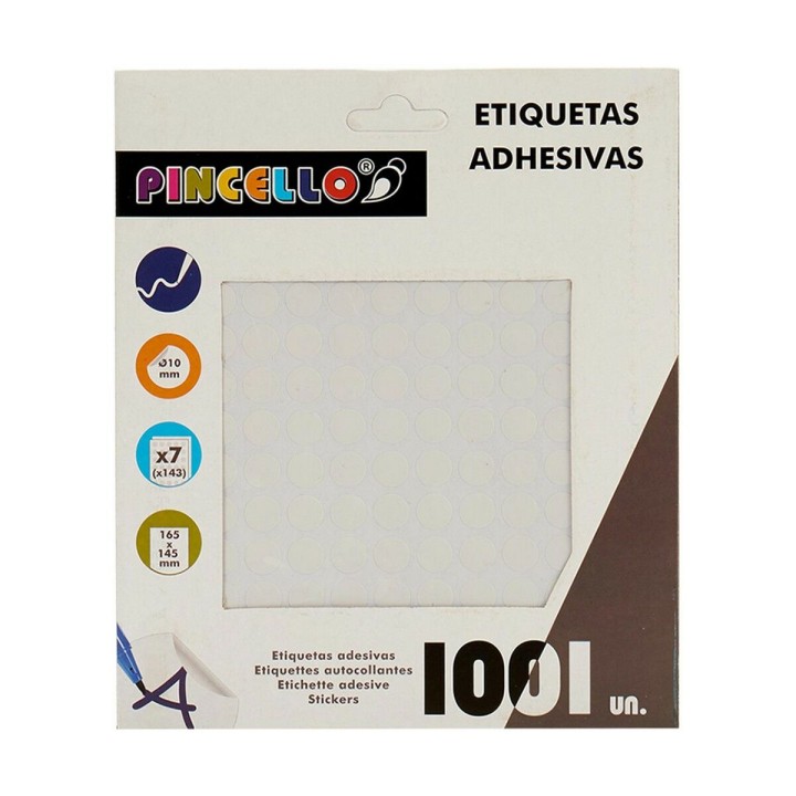 Etichette adesive Pincello Bianco Ø 10 mm 17 x 4 x 19 cm (12 Unità)