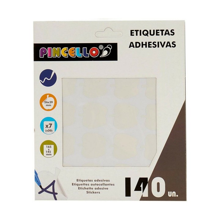 Etichette adesive Pincello Bianco 17 x 4 x 19 cm 22 x 49 mm Mela (12 Unità)