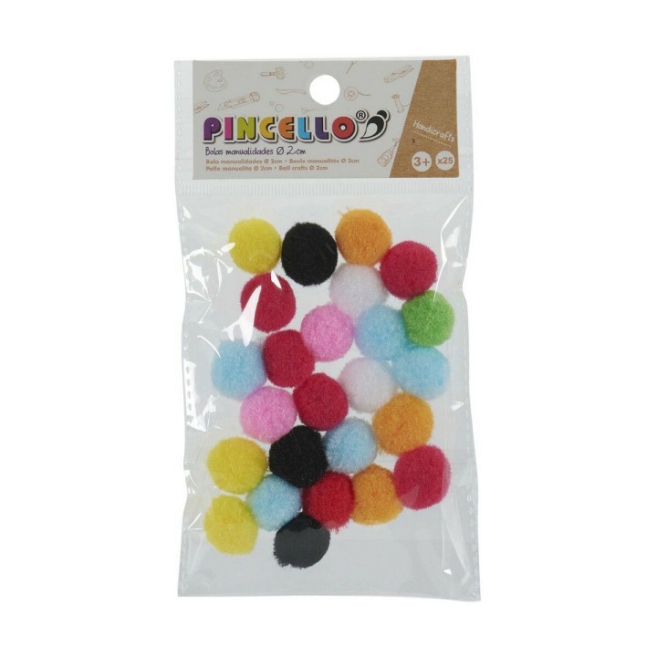 Materiale per Lavori Fai da Te Pincello Palle Multicolore Ø 2 cm 12 Unità