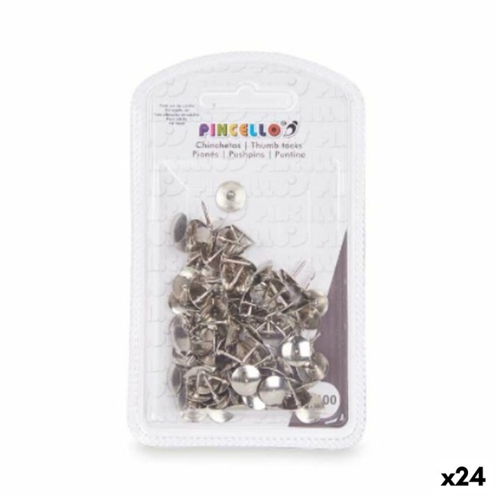 Puntine Pincello Argentato Metallo (24 Unità)