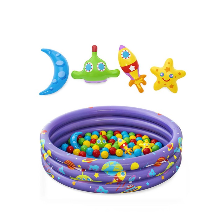 Bestway Piscina Gonfiabile per Bambini 3 Anelli con Palle 102x25 cm +2 Anni Interno e Giardino 52466
