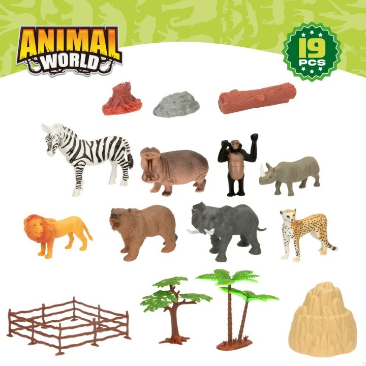 Figure di animali Colorbaby 19 Pezzi Giungla Plastica 14 x 6 x 5 cm (6 Unità)