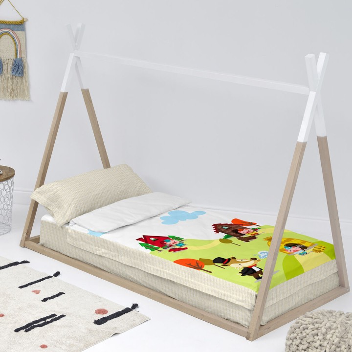 Copripiumone a sacco con Piumone HappyFriday Mr Fox Piggys Multicolore 42 x 20 x 50 cm