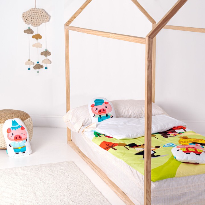 Copripiumone a sacco con Piumone HappyFriday Mr Fox Piggys Multicolore 42 x 20 x 50 cm