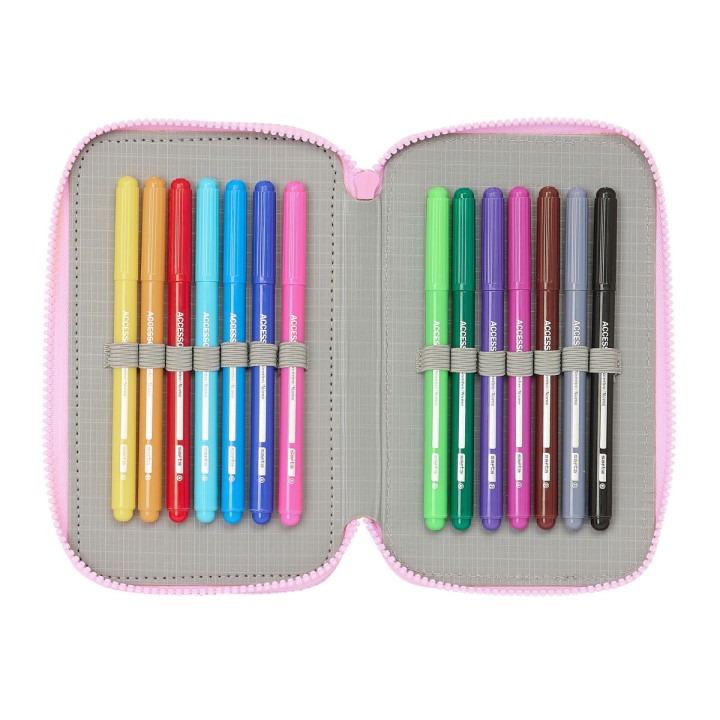 Plumier Triplo Frozen Cool days Violetta Blu cielo 12,5 x 19,5 x 5,5 cm 36 Pezzi