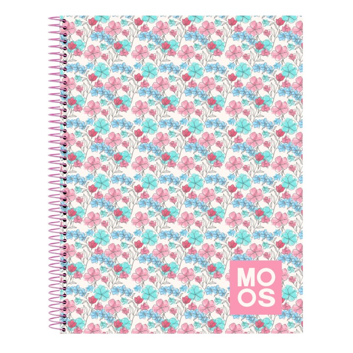 Agenda Moos Flores Multicolore A4 120 Fogli