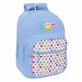 Zaino Scuola Smiley Joyful Azzurro Multicolore 32 x 42 x 15 cm