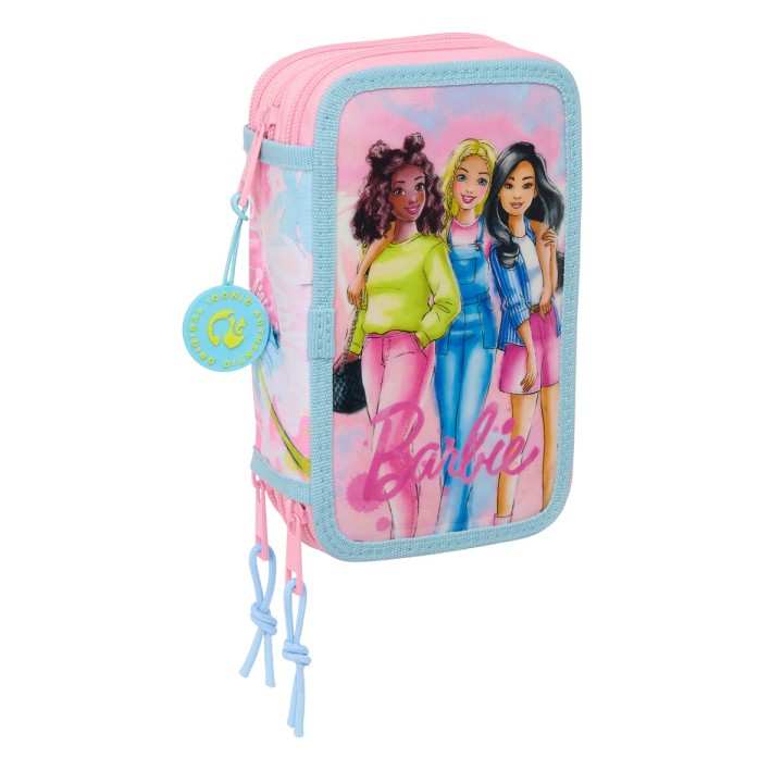 Astuccio per la Scuola con Accessori Barbie Painterly Rosa Blu cielo 12,5 x 19,5 x 5,5 cm 37 Pezzi