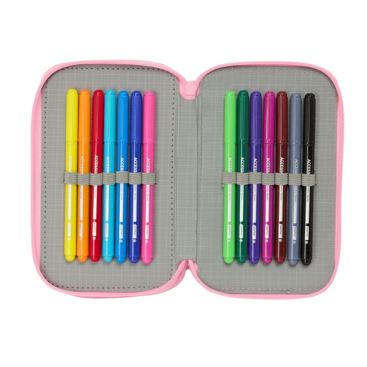 Astuccio per la Scuola con Accessori Barbie Painterly Rosa Blu cielo 12,5 x 19,5 x 5,5 cm 37 Pezzi