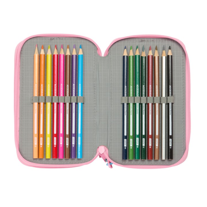Astuccio per la Scuola con Accessori Barbie Painterly Rosa Blu cielo 12,5 x 19,5 x 5,5 cm 37 Pezzi